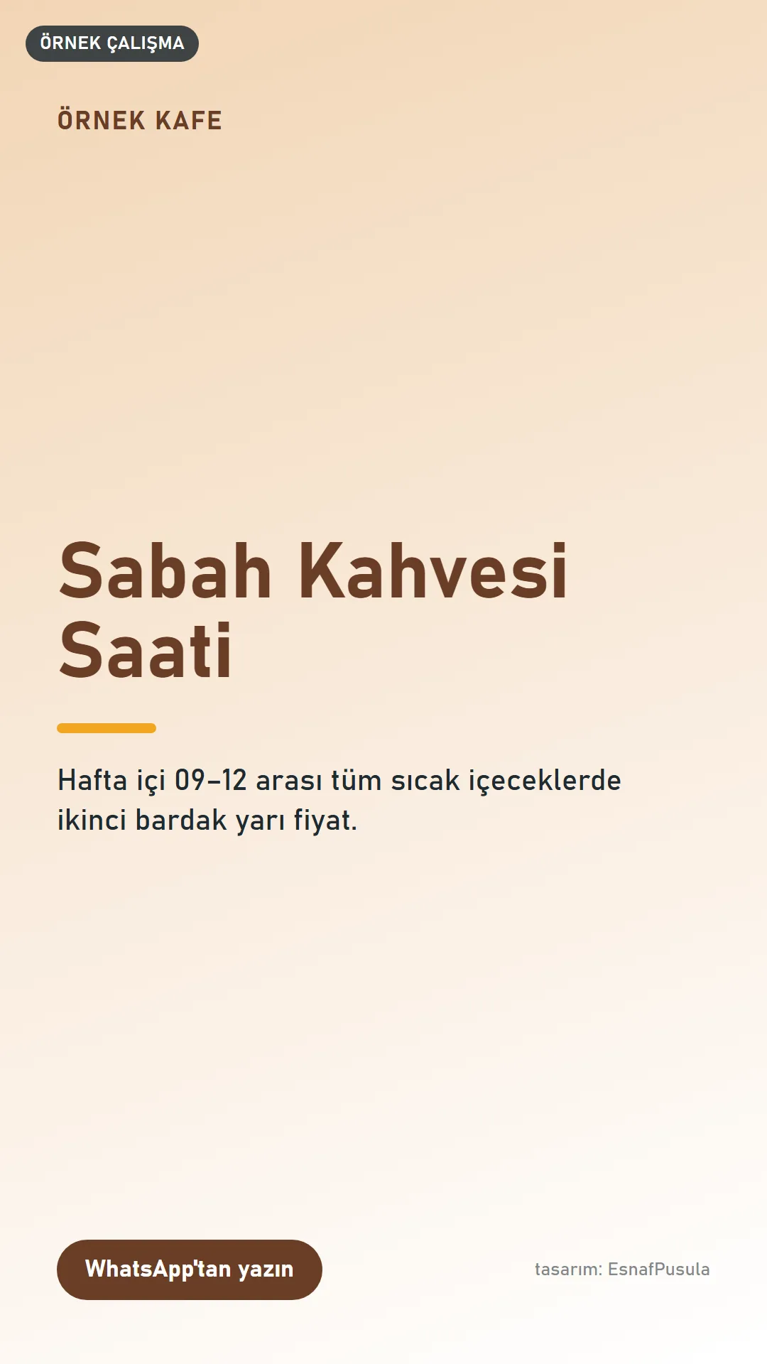 Örnek Kafe Instagram hikâyesi